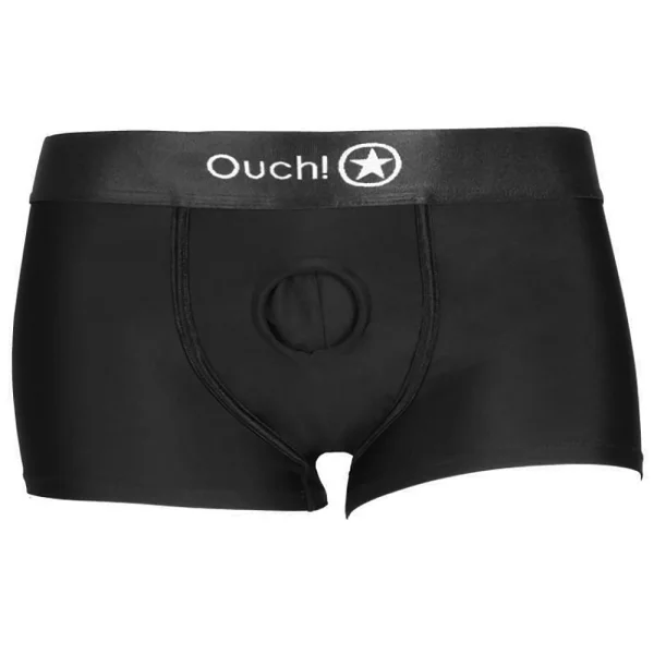 Ouch! Black Vibrating Strap-on Boxer