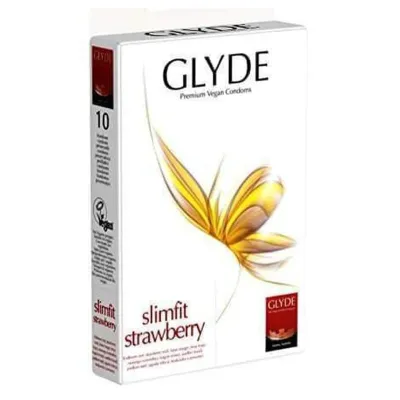 Glyde Ultra Slimfit Strawberry Flavour Vegan Condoms