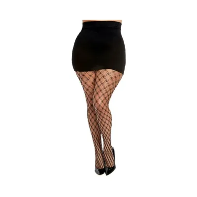 Dreamgirl Double knitted Fence net Pantyhose Black Osq