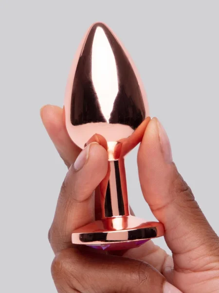 Lovehoney Luxury Crystal Stainless Steel Rose Gold Butt Plug 3 Inch