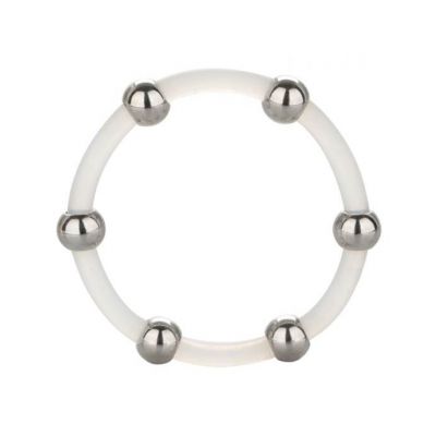 Steel Beaded Silicone C ring Clear X large