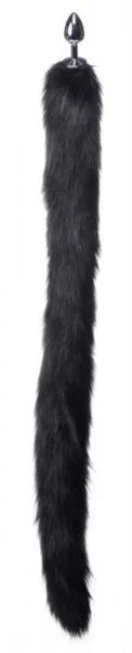 Extra Long Mink Tail Metal Anal Plug