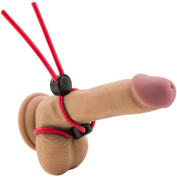 Stay Hard Silicone Double Loop Cock Ring By Blush Novelties - Red — image 6 of 8