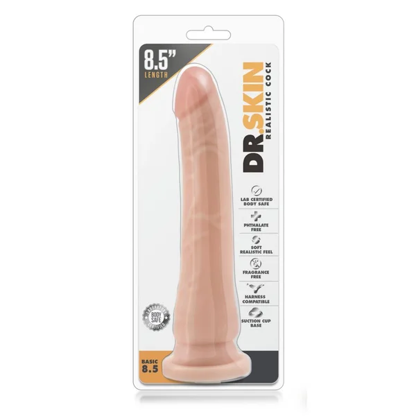 Dr. Skin 8.5 Inch Basic Realistic Dildo With Suction Cup by Blush - Vanilla — image 18 of 20