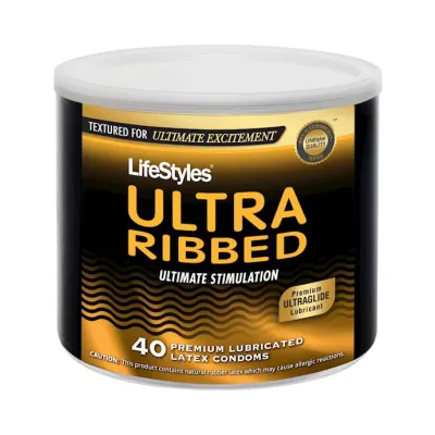 Lifestyles Ultra Ribbed Condoms 40 Pack 40