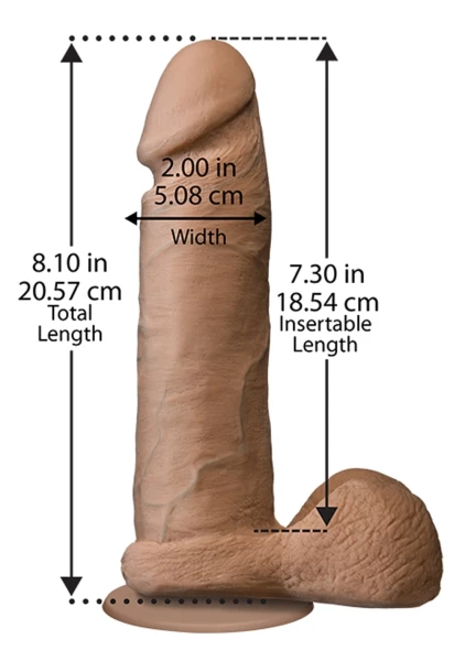 Doc Johnson The Realistic Cock UR3 8" - Vac-U-Lock Compatible Suction Cup - Caramel