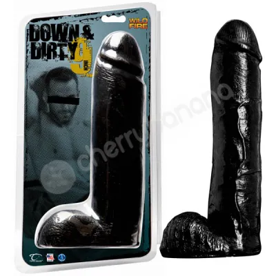 Wildfire Down Dirty 9 Inch Black Dildo