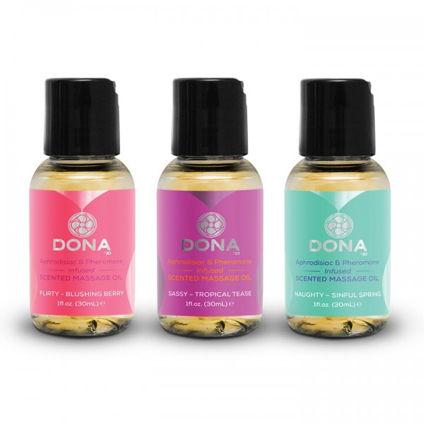 Dona Aphrodisiac & Pheromone Scented Massage Oil Set - 3 x 30ml