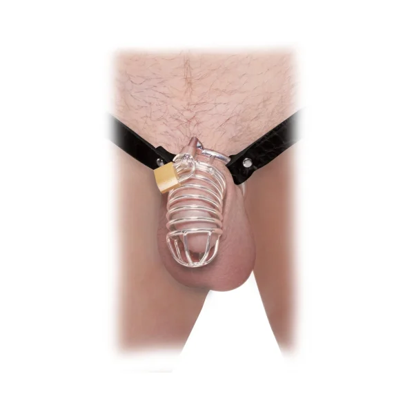 Chastity Belt with Lock Steel Black