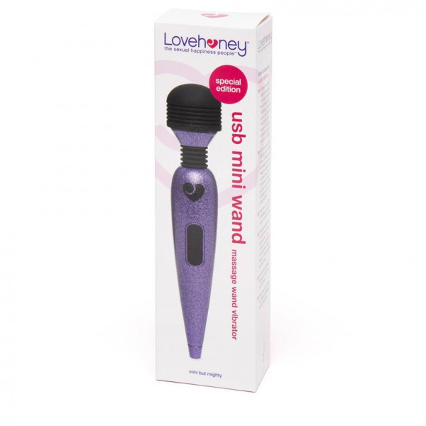 Lovehoney Deluxe Rechargeable Mini Glitter Massage Wand Vibrator
