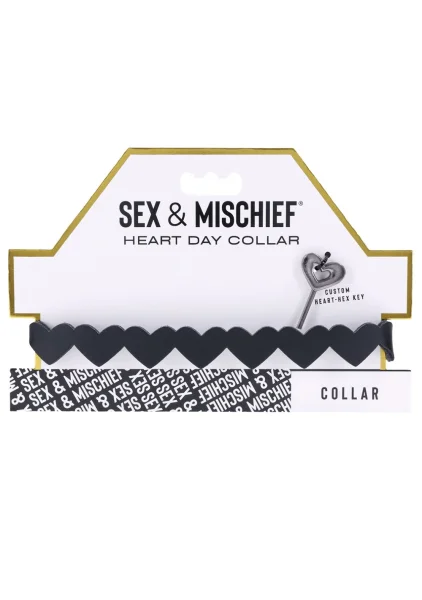 Sex & Mischief Heart Day Collar By Sportsheets - Black
