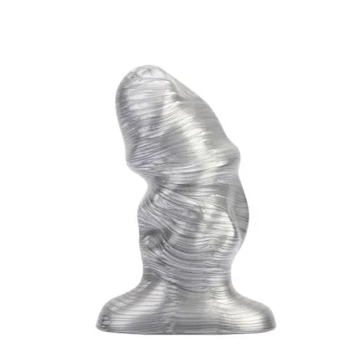 Rippled Metallic Butt Plug