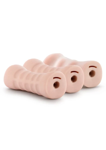 M for Men 3-Pack Self-Lubricating Vibrating Stroker Sleeve Kit