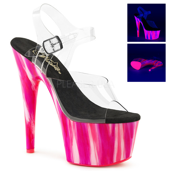 7 inches Heel, 2 3/4 inches UV Reactive PF Ankle Strap Sandal — image 5 of 12