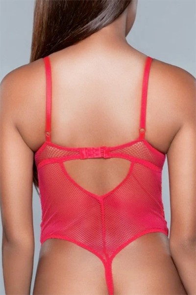 Be Wicked Brenda Red Lace Bodysuit