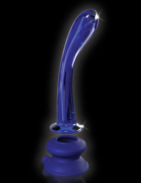 Icicles No. 89 Blue Glass Anal Dildo with Suction Cup by Pipedream Products