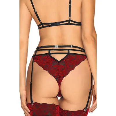 Sugestina Bra with Collared Garter Belt Panty By Obsessive
