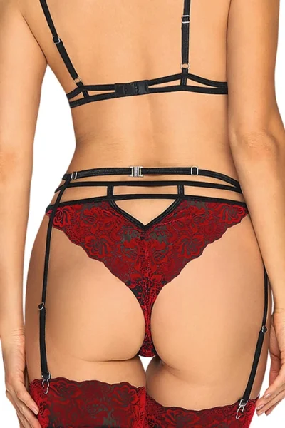Sugestina Bra with Collared Garter Belt & Panty By Obsessive