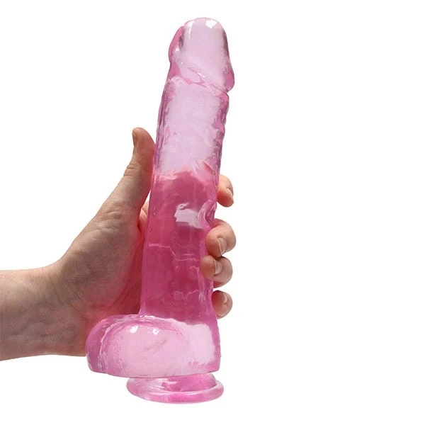 RealRock 9-inch Crystal Clear Dildo with Balls