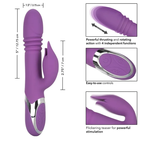 Enchanted Kisser Silicone Rechargeable Thrusting Rotating Dual Stimulation Vibrator by CalExotics — image 19 of 20
