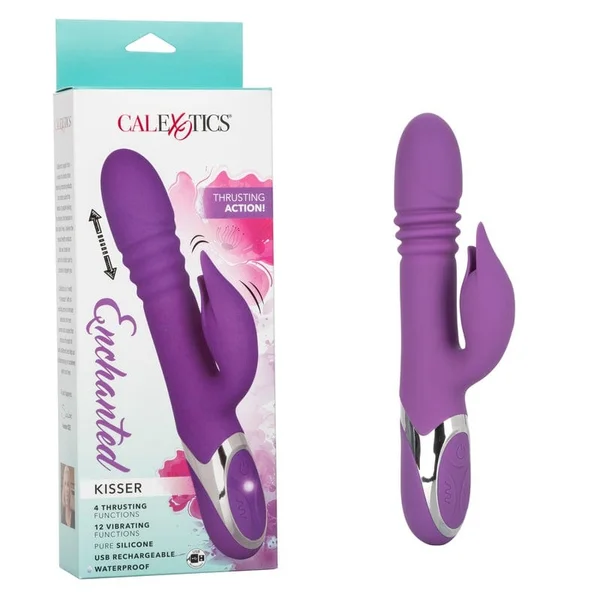 Enchanted Kisser Silicone Rechargeable Thrusting Rotating Dual Stimulation Vibrator by CalExotics — image 15 of 20