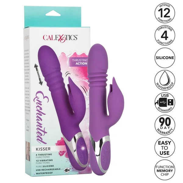Enchanted Kisser Silicone Rechargeable Thrusting Rotating Dual Stimulation Vibrator by CalExotics — image 20 of 20
