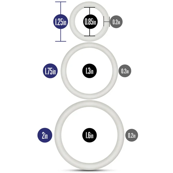 Performance VS4 Pure Premium Silicone Cock Rings By Blush Novelties - Glow-In-The-Dark White — image 11 of 12