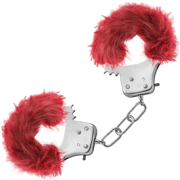 Temptasia Cuffs By Blush Novelties - Burgundy Plush Furry Handcuffs — image 7 of 10