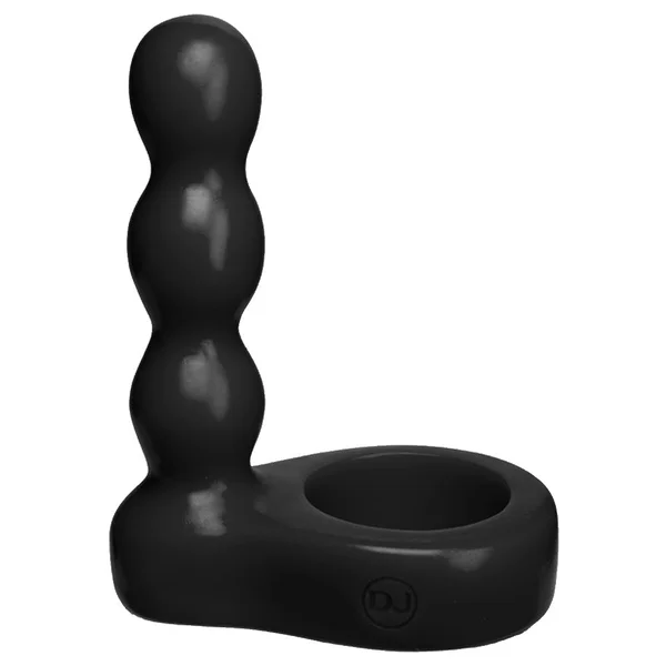 Platinum Silicone - The Double Dip 2 Double Penetration Cock Ring - Black — image 6 of 6