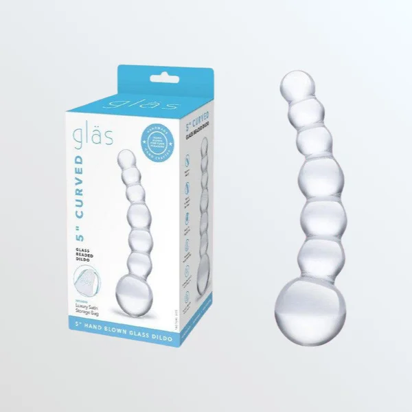 Gläs Curved Beaded Glass Dildo - Clear — image 19 of 23