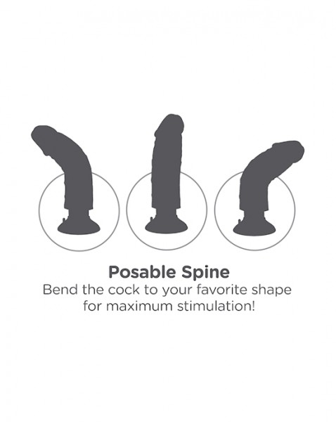 King Cock  8 Inch Vibrating Dildo With Balls - Tan