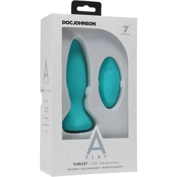 Doc Johnson A-Play Thrust Thumping Plug with Remote, 2 Sizes