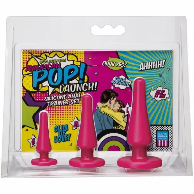 American Pop Launch Silicone Anal Trainer Set Pink