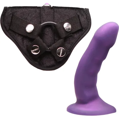 Curve Dildo And Harness Kit By Tantus Amethyst