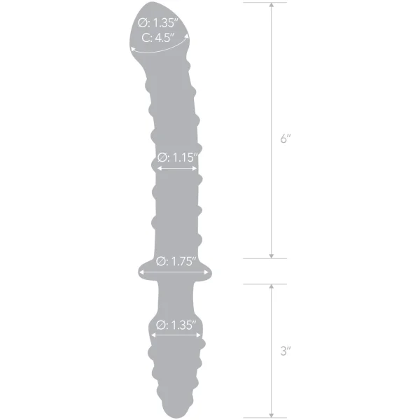 Gläs Mr. Swirly Double Ended Glass Dildo & Butt Plug - Clear & Blue