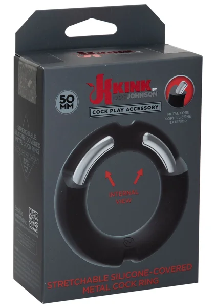 KINK Silicone-Covered Metal Cock Ring - 50mm