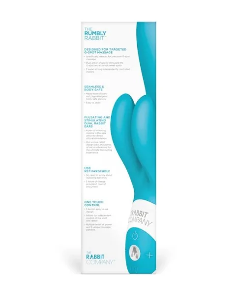The Rumbly Rabbit - Blue - 7.8 Inch