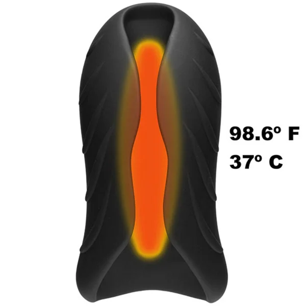Optimale Silicone Auto-heating Stroker Rechargebale Vibrating Black/slate
