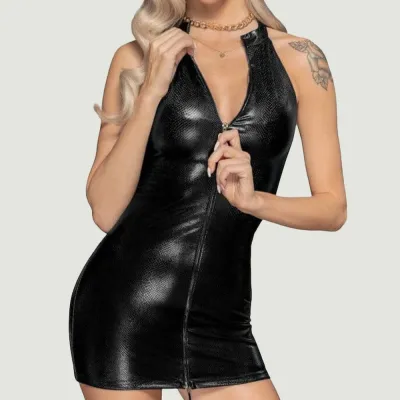 Noir Wetlook Snake Dress