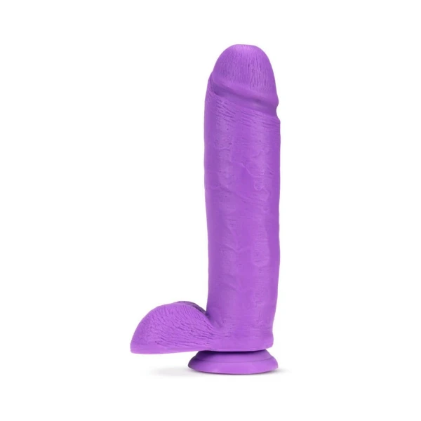 Neo Elite - 10-inch Silicone Dual-density Cock With Balls - Neon Purple