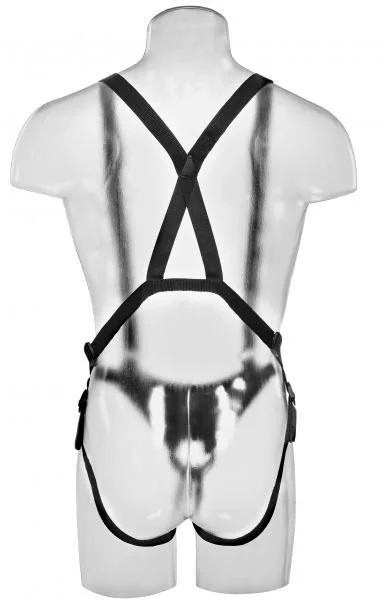 King Cock 10 inches Hollow Strap On Suspender System Tan