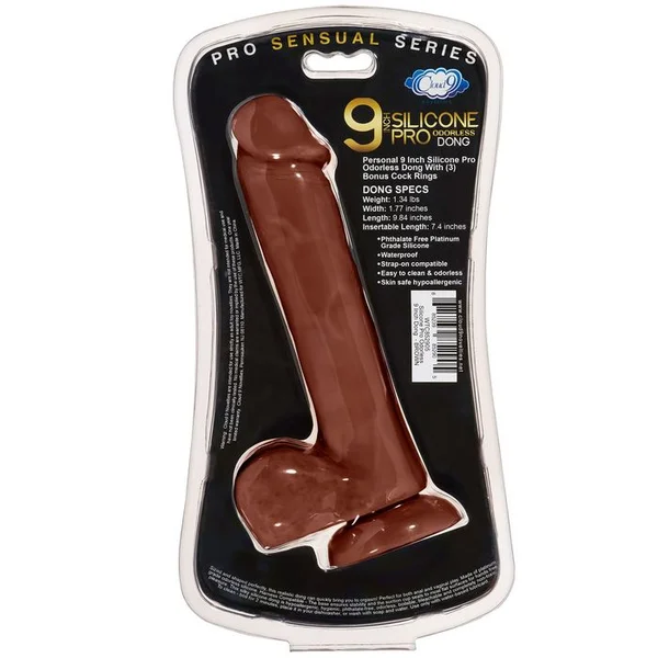 Cloud 9 Pro Sensual Premium Silicone 9 Inch Suction Cup Dildo - Chocolate — image 10 of 12
