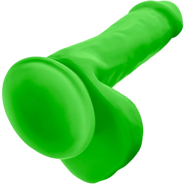 Neo Elite 6 Inch Dual Density Realistic Silicone Dildo With Balls by Blush - Neon Green — image 8 of 10
