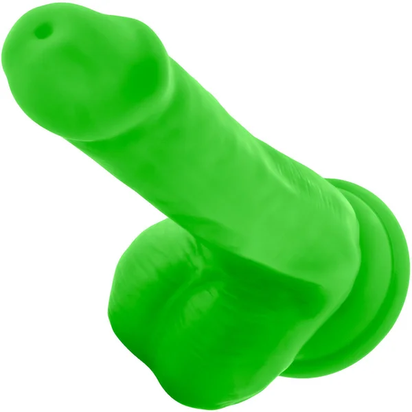 Neo Elite 6 Inch Dual Density Realistic Silicone Dildo With Balls by Blush - Neon Green — image 7 of 10