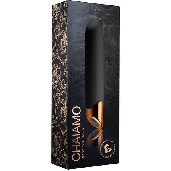 Chaiamo 10-Function Rechargeable Silicone Vibrator by Rocks-Off - Black — image 9 of 9