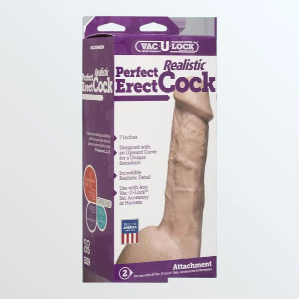 Doc Johnson Vac-U-Lock 7" Realistic Perfect Erect Cock — image 21 of 22