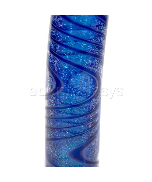 Dichroic rainbow G-spot glass dildo