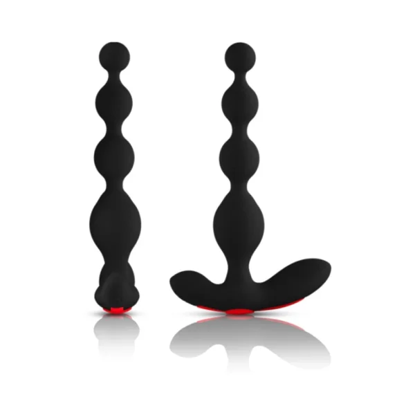 Forto Vibrating Anal Beads Black