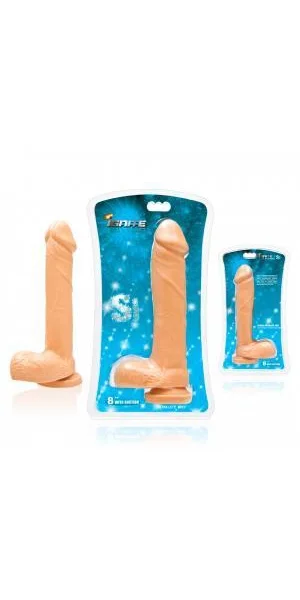 8 Inches Dildo Balls Beige
