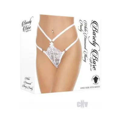 Barely Bare White Diamond Thong Panty White O s